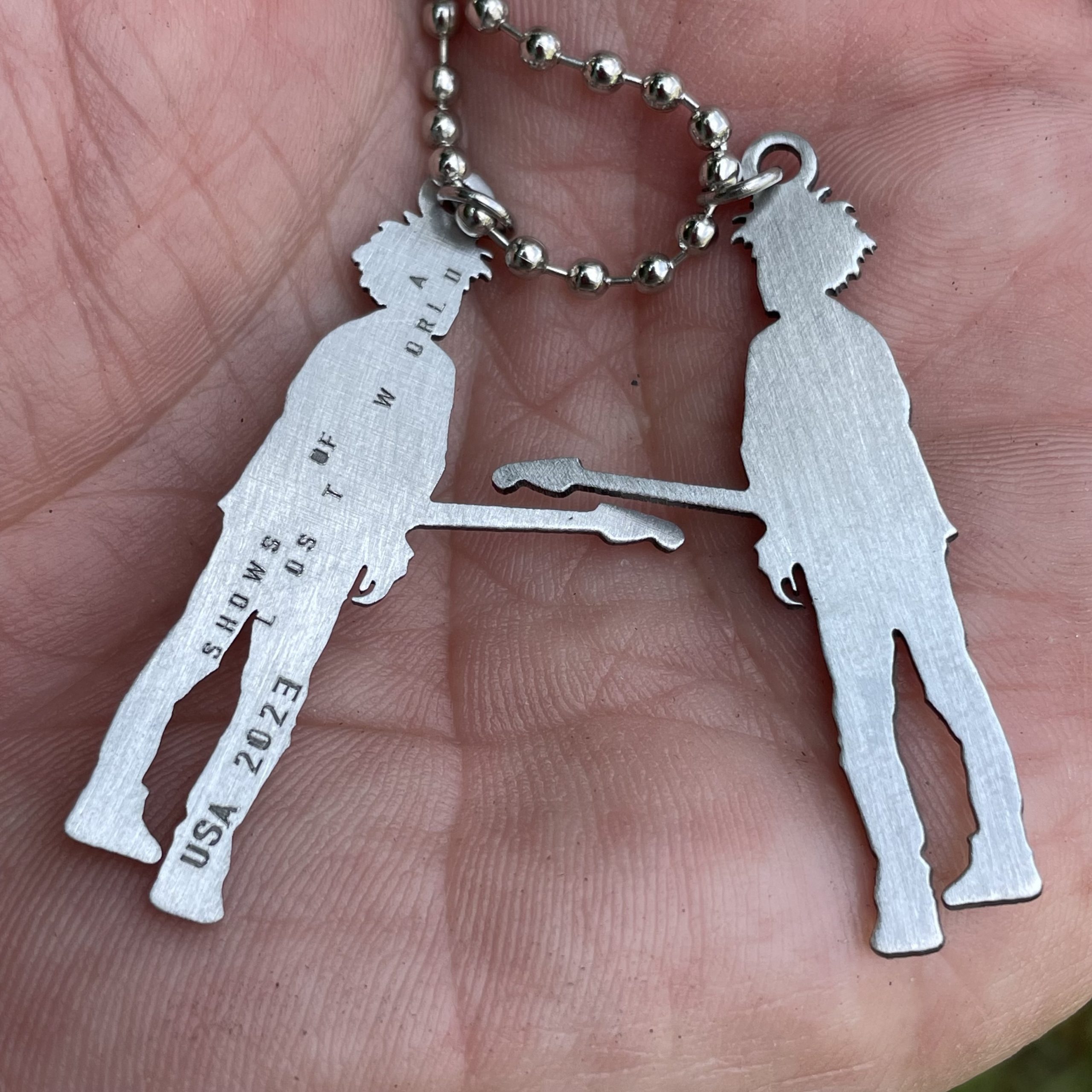 Fan Art standing with guitar Pendant/Necklace - Image 3