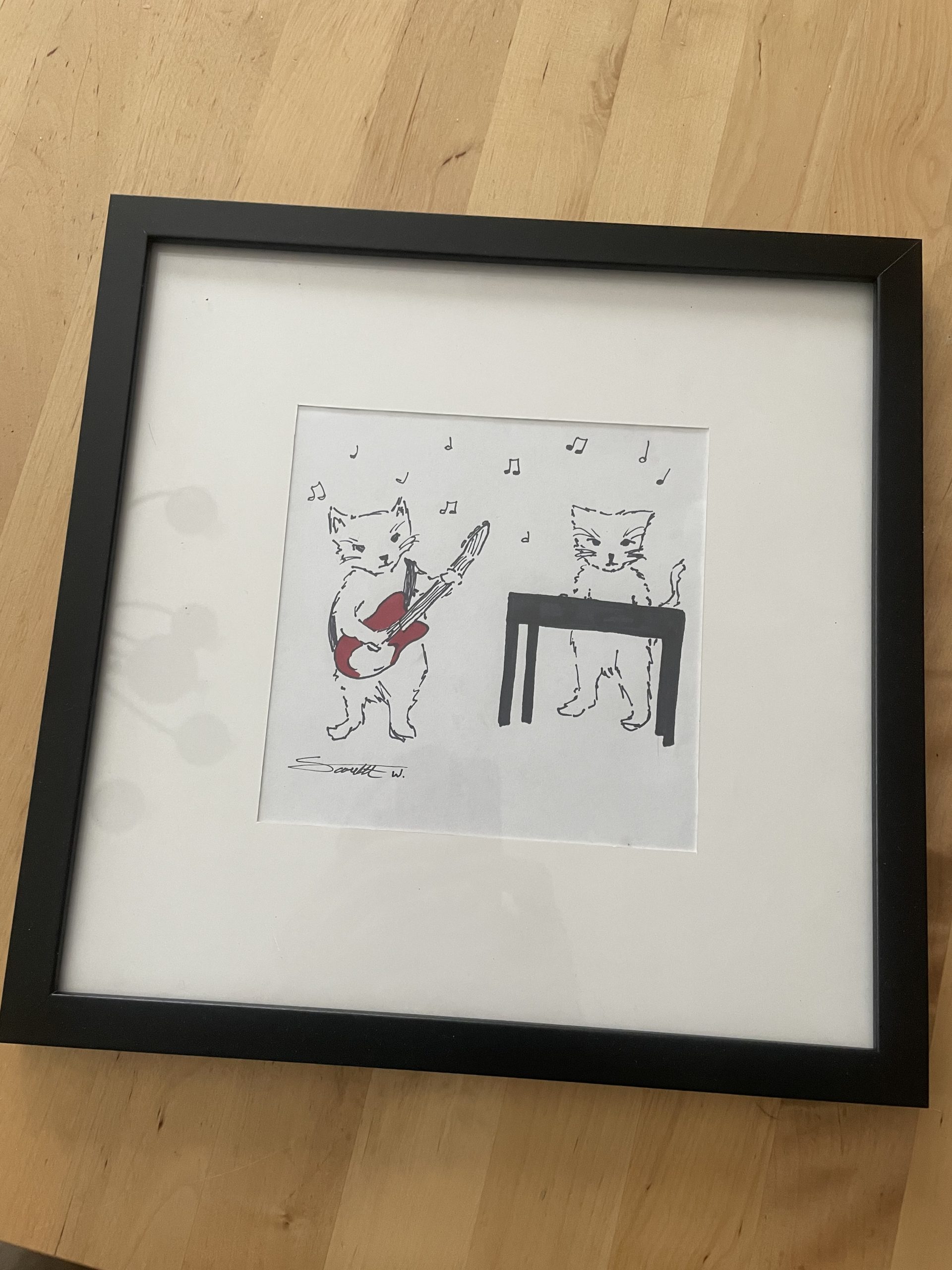 Pen and Ink Line Drawing of Lovecats by Scarlett Williams - Image 3